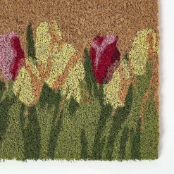 Homescapes Paillasson coco antidérapant tulipes -* Tapis D'Entrée Et Paillasson