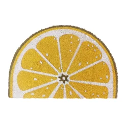 Hot Ornami Paillasson d'entrée demi lune citron antidérapant en fibre de coco jaune L.60 x l.40cm