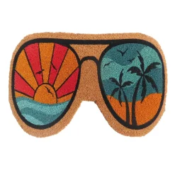 New Ornami Paillasson d'entrée lunettes de soleil antidérapant en fibre de coco multicouleurs L.60 x l.40cm