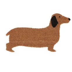 Homescapes Paillasson en fibres naturelles de coco en forme de teckel, 75 cm -
