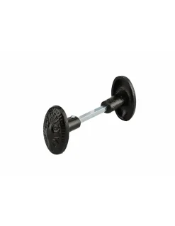 Outlet Thirard Paire de boutons en fonte peinte pour porte, carré 6mm, fourreau adaptateur 7mm, noir -
