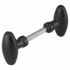 Best Thirard Paire de boutons ovoïdes pour porte d'entrée, carré 7x90mm, 1 portée, noir -