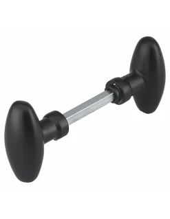 Best Thirard Paire de boutons ovoïdes pour porte d'entrée, carré 7x90mm, 1 portée, noir -