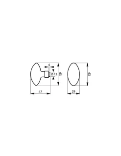 Best Thirard Paire de boutons ovoïdes pour porte d'entrée, carré 7x90mm, 1 portée, noir -