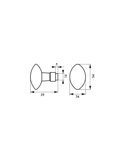 Thirard Paire de boutons pour porte, carré 6x110mm, 1 portée, laiton poli -* Bouton De Porte