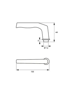 Thirard Paire de béquilles Alsace pour porte, carré 8mm, 2 portées, argent -