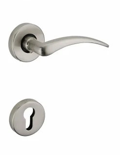 SP Paire de béquilles avec rosaces pour porte, carré 7mm, nickelé satiné -* Poignée Sur Rosace