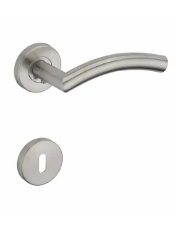 Best SP Paire de béquilles avec rosaces pour porte d'entrée, carré 7mm, inox -