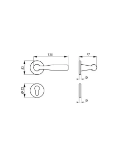 Best SP Paire de béquilles avec rosaces pour porte d'entrée, carré 7mm, inox -