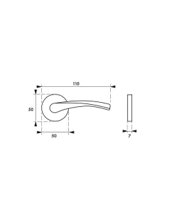 New Thirard Paire de béquilles Canopee pour porte, carré 7mm, argent -