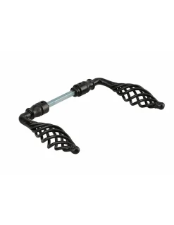 Sale Thirard Paire de béquilles double fil torsadé pour porte, carré 6x100mm, 1 portée, noir -