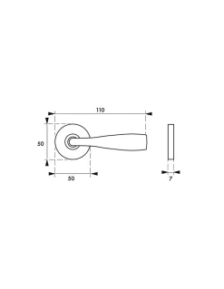 Hot Thirard Paire de béquilles Lada pour porte, carré 7mm, argent -