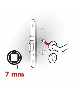 Hot Thirard Paire de béquilles Mirella2 pour porte, carré 7mm, chromé brillant/satiné -
