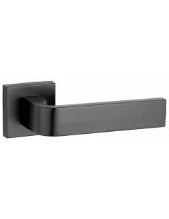 Thirard Paire de béquilles Monza pour porte, carré 7mm, noir mat -* Poignée Sur Rosace