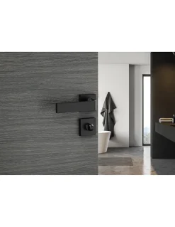 Thirard Paire de béquilles Monza pour porte, carré 7mm, noir mat -* Poignée Sur Rosace