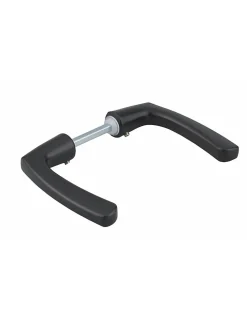 Thirard Paire de béquilles pour porte, carré 6x110mm, 1 portée, noir -* Poignée Sur Rosace|Poignée De Porte Intérieure