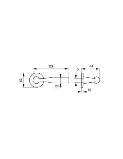 New Thirard Paire de béquilles pour porte, carré 7 mm, nickelé satiné -