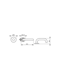 Hot Thirard Paire de béquilles pour porte, carré 7mm, aspect inox, vis de fixation invisible -