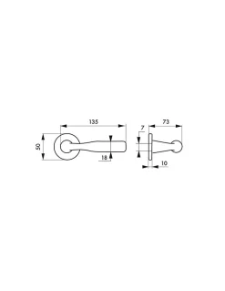 Hot Thirard Paire de béquilles pour porte, inox, carré 7mm -