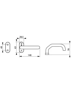Thirard Paire de béquilles pour porte, carré 7mm, aspect inox -* Poignée Sur Rosace