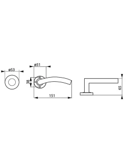 Discount Thirard Paire de béquilles pour porte, carré 7x110mm, inox -