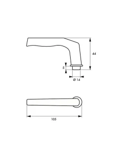 Thirard Paire de béquilles pour porte, carré 6mm, 1 portée, argent -* Poignée Sur Rosace