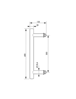 Online Thirard Paire de poignée pour porte battante, inox, entr'axe 400mm -