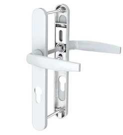 Sale Autres Paire de poignées étroite béquille blanc 233 mm Ensemble pour porte d'entrée Bricard Emetal