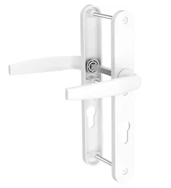 Sale Autres Paire de poignées étroite béquille blanc 233 mm Ensemble pour porte d'entrée Bricard Emetal