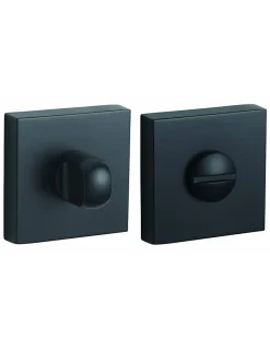 Discount Thirard Paire de rosaces carrées Monza/Modena/Ginevra, 50x50mm, à condamnation, noir mat -