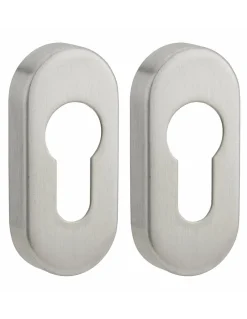 Clearance Thirard Paire de rosaces ovales pour cylindre, inox -