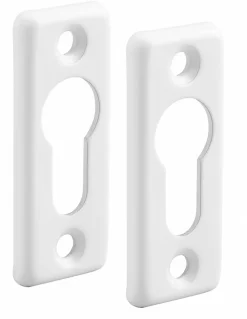 Discount Thirard Paire de rosaces rectangulaires pour cylindre profilé, blanc -