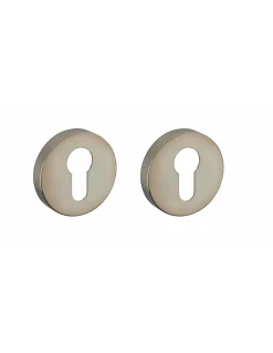 New Thirard Paire de rosaces, trou de cylindre, inox -
