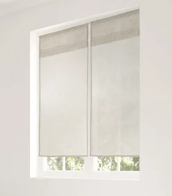 Discount Linder Paire de vitrage en lin avec finition soignée point clair - 60x200cm - Ecru