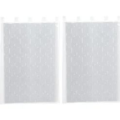 Clearance Dylrev Paire de vitrage tamisant étamine à pattes blanc L.120 x l.45cm