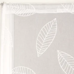 Best Dylrev Paire de Voilages Blancs avec Motif Feuilles - 60x90cm, Finition Passe-Tringle