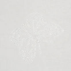 Sale Dylrev Paire de voilages brodés papillons 60x90cm - Rideaux élégants prêts à poser en blanc