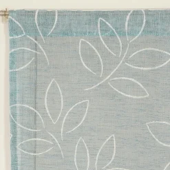 Best Dylrev Paire de Voilages en Lin Imprimé Gomme - Finition Passe-Tringle 60x120cm Bleu