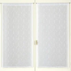 Sale Dylrev Paire de voilages en étamine unie 60x90 cm - Blanc, Prêts à Poser.