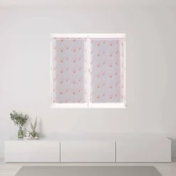 Outlet Dylrev Paire de Voilages Géométriques Terracota 60x90cm avec Finition Passe-Tringle