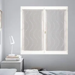 Sale Dylrev Paire de Voilages Gris à Petits Nœuds, Finition Passe-Tringle 60x160cm.