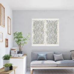 Sale Dylrev Paire de Voilages Imprimés Feuilles 60x120cm - Finition Passe-Tringle en Vert