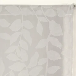 Best Dylrev Paire de voilages imprimés feuilles en gris, finition passe-tringle, dimensions 60x160cm