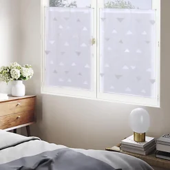 Best Dylrev Paire de Voilages Jacquard Beige Triangulaire 60x120cm - Finition Passe-Tringle