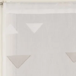Best Dylrev Paire de Voilages Jacquard Beige Triangulaire 60x120cm - Finition Passe-Tringle