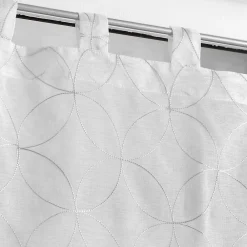 Outlet Douceur D'Intérieur Paire droite passants 2 x 60 x 160 cm voile sablé brodé Olympia Gris