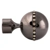 Discount Riel Chyc Paire embouts de tringle "Sphère strassée" (Diam. 20 mm - Gris souris)