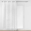 Discount Douceur D'Intérieur Panneau a oeillets 140 x 240 cm voile sable brode metallise edna Blanc