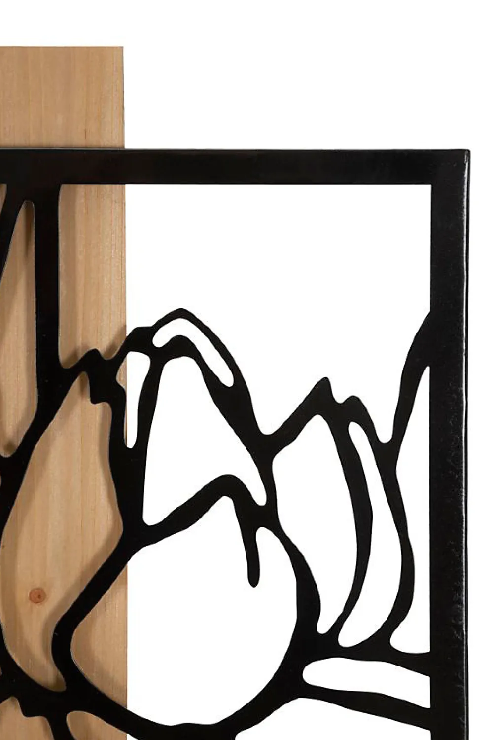 Best Mauro Ferretti Panneau décoratif 3D en métal noir bois marron fleur 60x2x90 cm