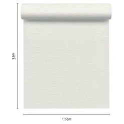 Best GoodHome Papier peint à peindre vinyle intissé texturé blanc L. 2500 x l. 106 cm Laurus
